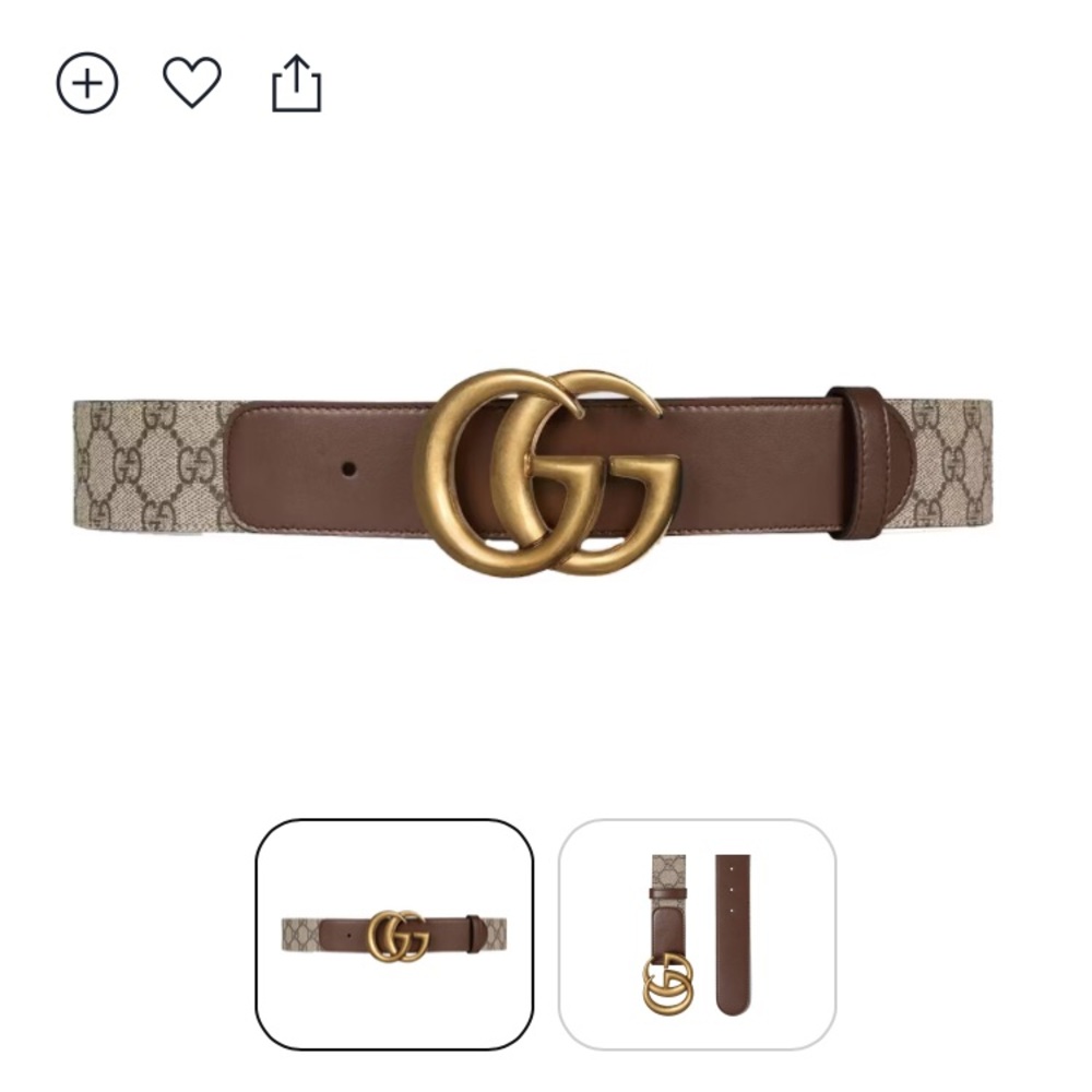 Gucci double gg brown belt